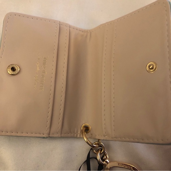 Juicy Couture Fresh Mint Faux Leather Heartless Card Case Key Fob NWT - Picture 12 of 15